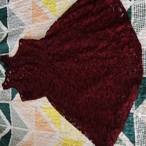 Material Girl Burgundy Lace Dress